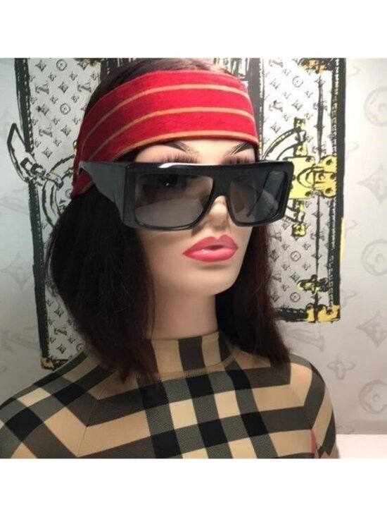 New Authentic Balenciaga BB0002S 003 Grey/Silver Mirror Shield Sunglasses main image 9